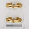 KYODO No-Drill Brushed Gold Double-Layer Corner Shower Caddy