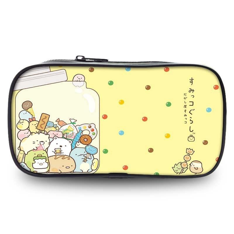 Söt pennställ från Sumikkogurashi i slitstarkt nylon för skol- och kontorsmaterial