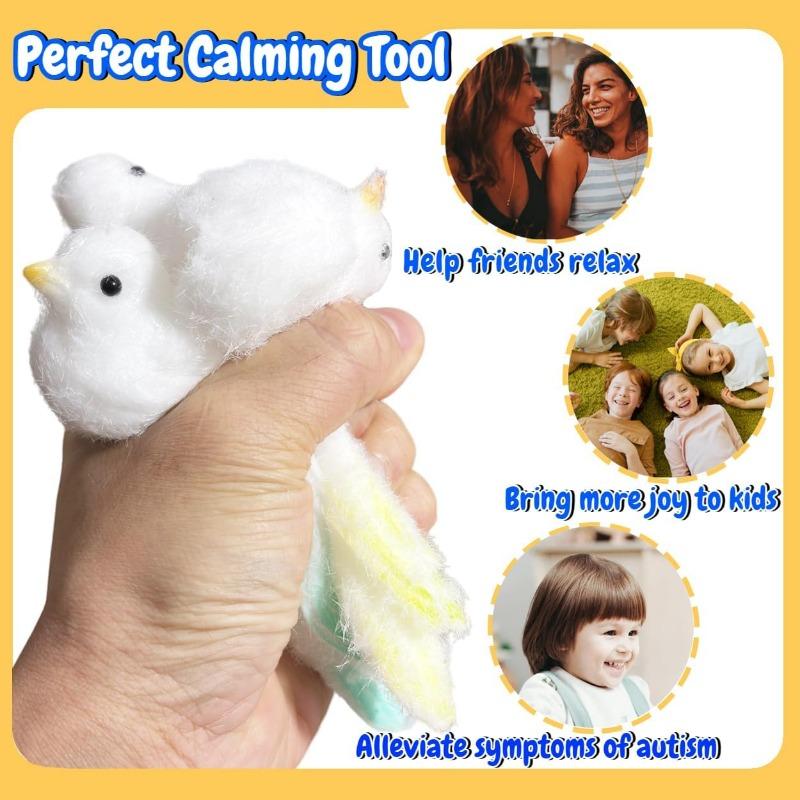 Bird Taba Squeeze Toys,Realistic Bird Animal Squishy Toys, Soft Squishy Fidget Toys, Stress Relief Sensory Toys, Fidget Toys Adults Kids