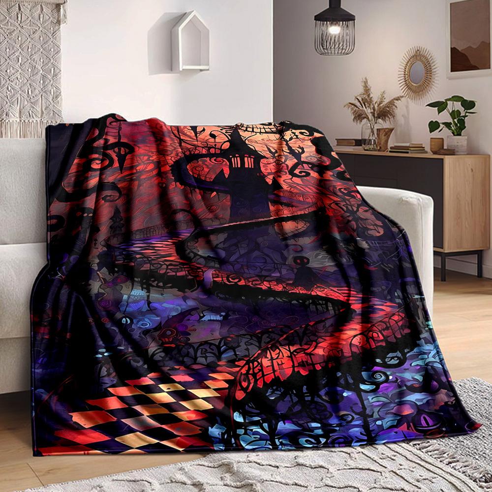 1pc Whimsical Fantasy Blanket, Lightweight Flannel Throw Blanket for Sofa, Bed, Travel, Camping, Living Room, Office, Couch, Chair, and Bed