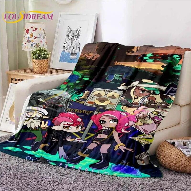3D Cute Shooting Game Flannel Blanket Throw Blanket for Living Room Bedroom Bed Sofa Picnic Cover Blanket Kids Room Home Decor