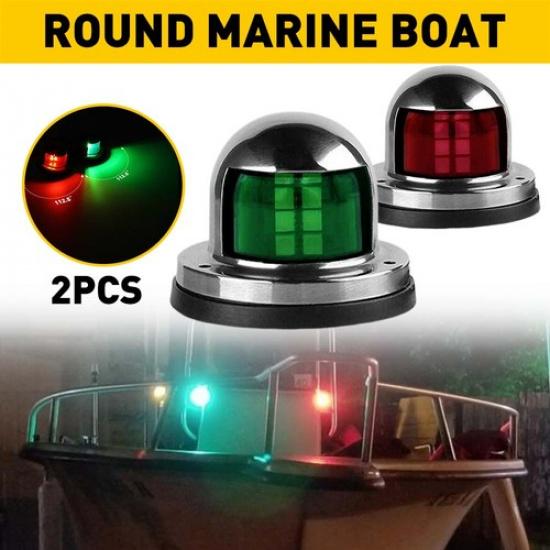 2pcs 16LED Bow Navigation 12V Lights For Marine Boat Pontoon Stainless Steel