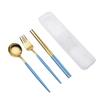 Stainless Steel Spoon Fork Chopsticks Set Storage Box Tableware Coffee Snacks Fruit Dessert Portable Spoon Fork Chopstick Set