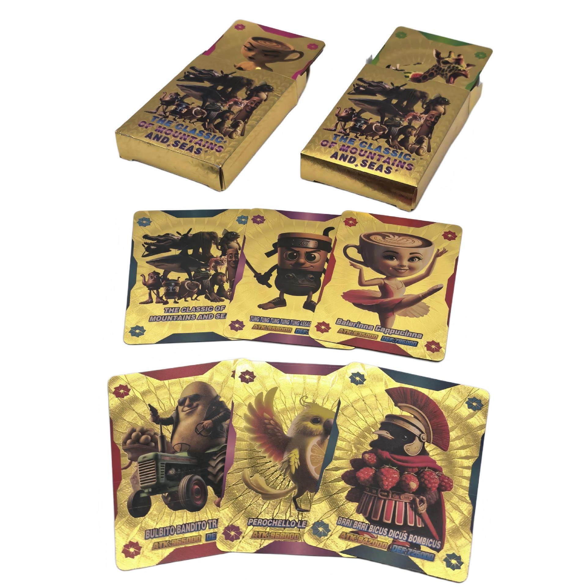 Italian Brainrot Card – Cross-Border Explosive Gold Foil Card Featuring American Classics of Mountains and Seas