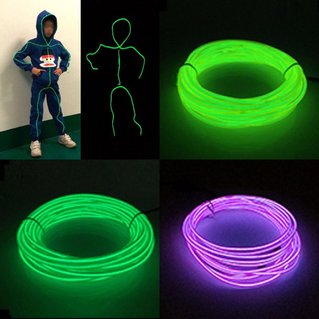 Energy Saving El Wire Costume Illuminated Strips For Stickman Figures At Parties And Camping