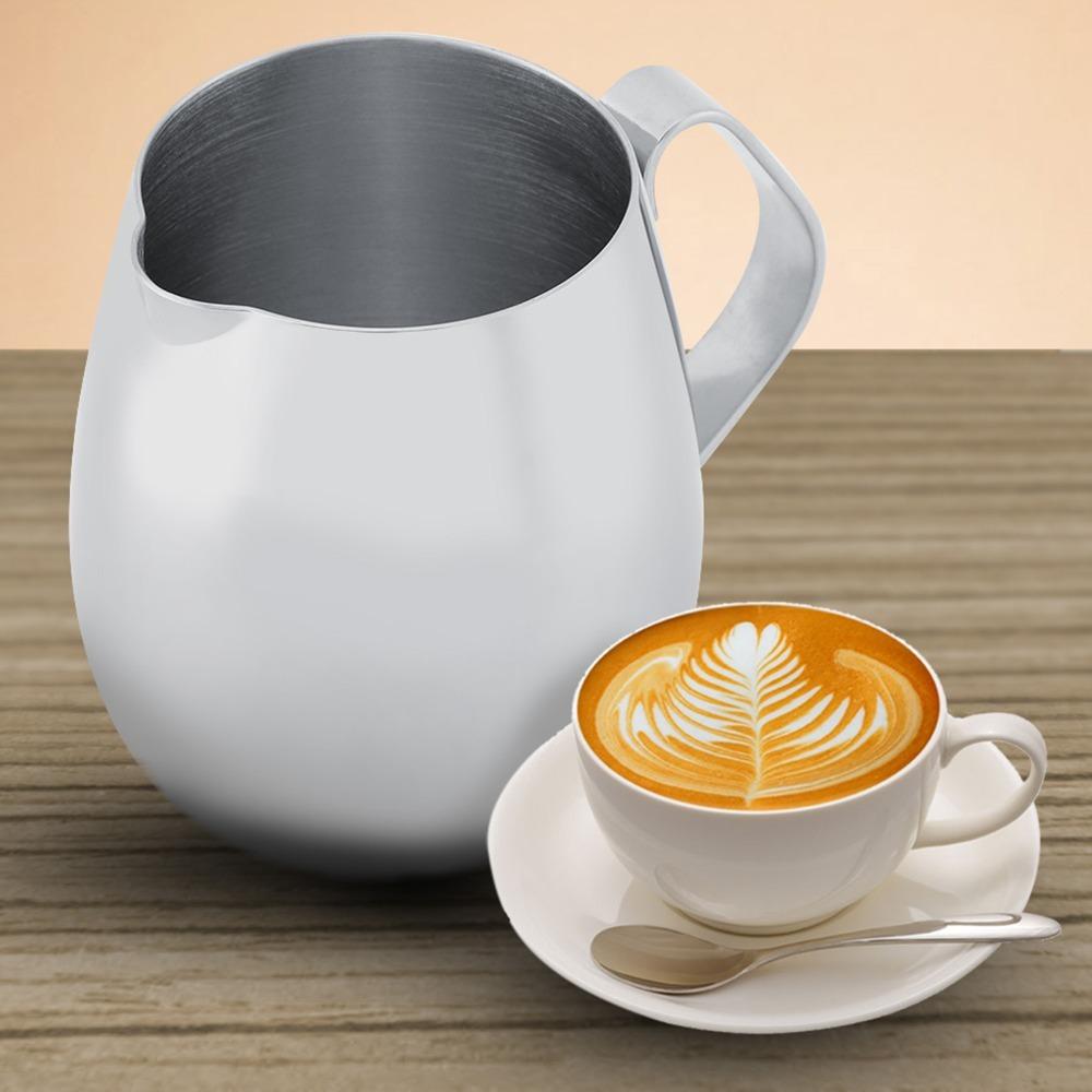 

Thick Stainless Steel Milk Frothing Pitcher Smooth Surface Coffee Mug Jug Coffee Making 350ml