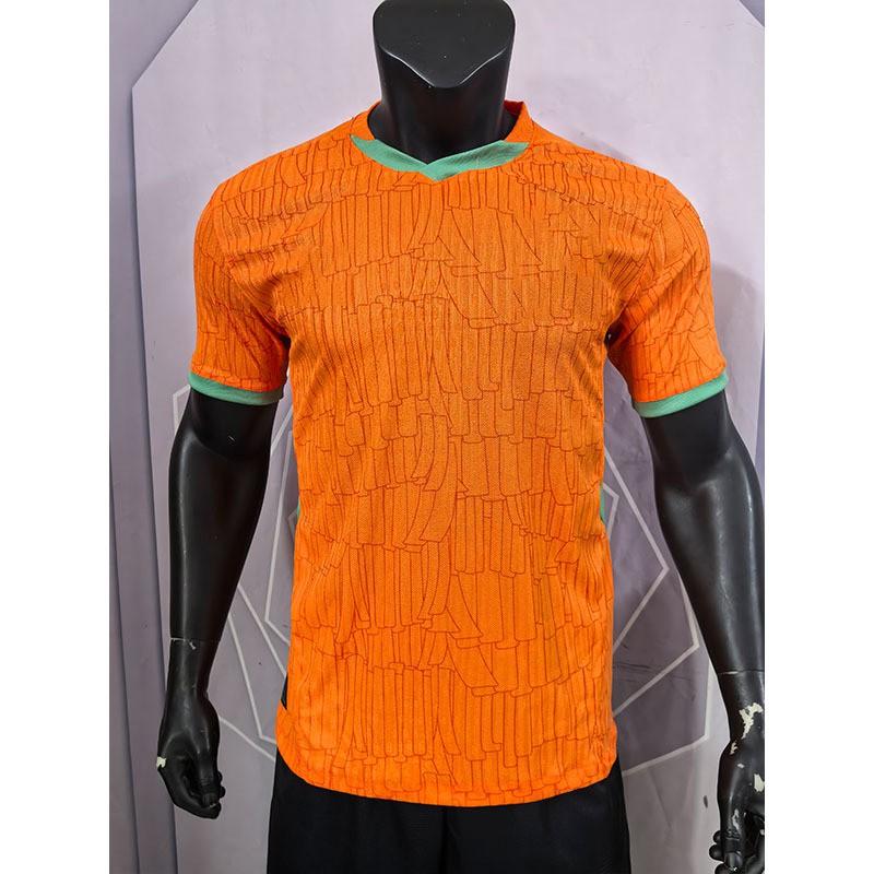 Mens Ivory Coast National Team Home Jersey Orange Short Sleeve Football Shirt Sportswear