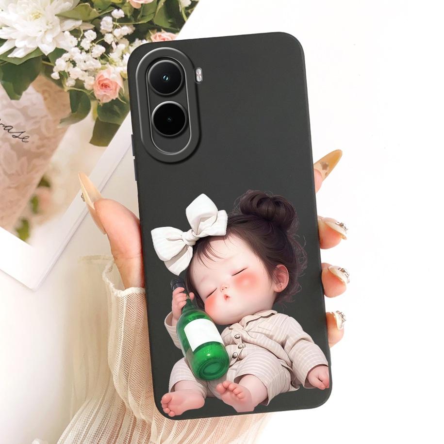 For Xiaomi Poco M7 4G Case Simple Bowknot Cartoon Cat Rabbit Soft Silicone Back Cover For Xiaomi Poco M7 Plus M7Plus PocoM7 Capa