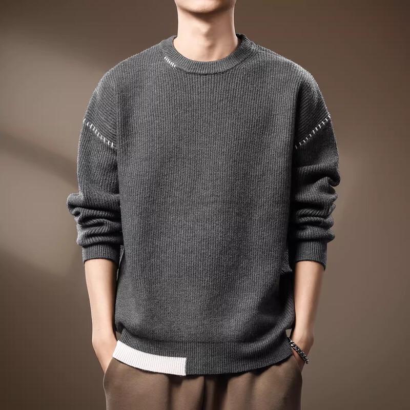 Men s Heavyweight Relaxed Fit Crew Neck Sweater L