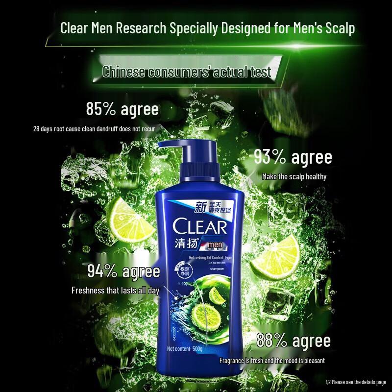 CLEAR Men's Oil Control Anti-Dandruff Shampoo Twin Pack