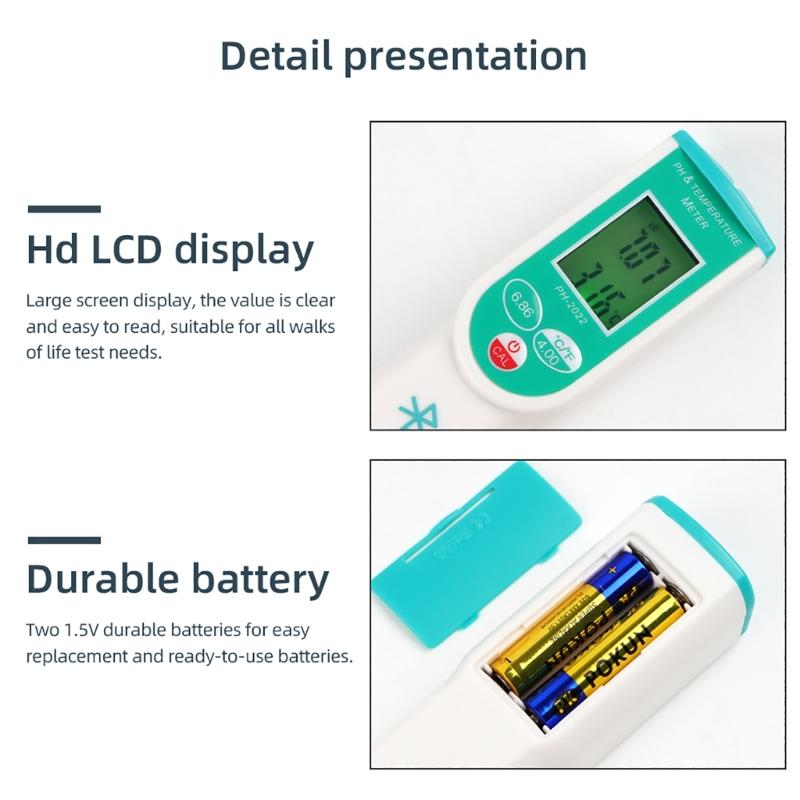 Pocket Meter Water Quality Tester for Swimming Pool Agriculture Temperature Meter 0-14PH Digital Tester Pen Portable
