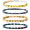 4mm Square Hematite Beads Bracelets Men Mini Energy Natural Stone Hematite Dredging Acupoints Bracelet Health Protection Jewelry