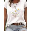 Europäische Größe Damen Freizeit-T-Shirt mit kurzen Ärmeln - Bequemer Rundhalsausschnitt, Weiches und Süßes T-Shirt Top