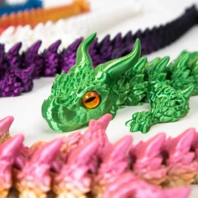 31.5cm 3D Printed Dragon Crafts Gift Desktop Ornament Articulated Dragon Home Office Decor Movable Joints Fidget Toy Adults Kids