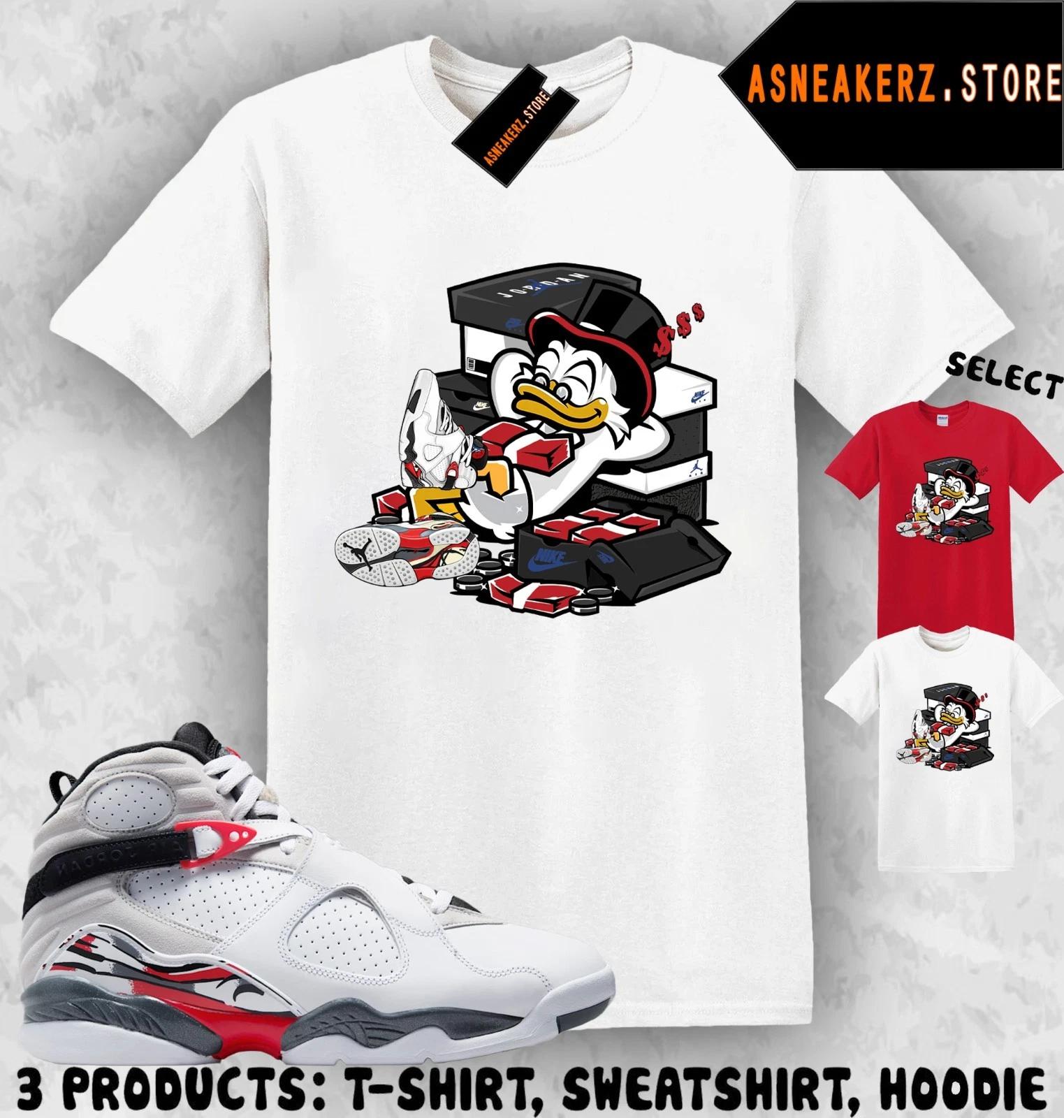 Shirt To Match AJ 8 Bugs Bunny 2025 Sneaker Matching Tee Scrooge Duck T-Shirt S