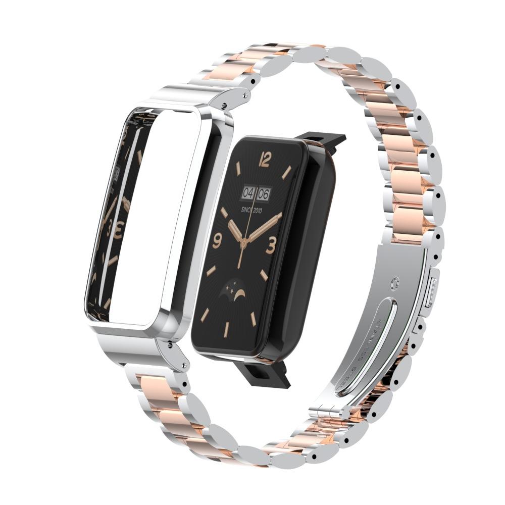 Ramka ochronna Watchband Metalowa obudowa Bransoletka Pasek ze stali nierdzewnej dla Xiaomi Band 7 Pro