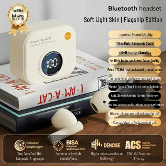 Q86 Retro Camera Style Bluetooth Earphone Case with Digital Display and Long Battery Life - Original Q Series In-Ear