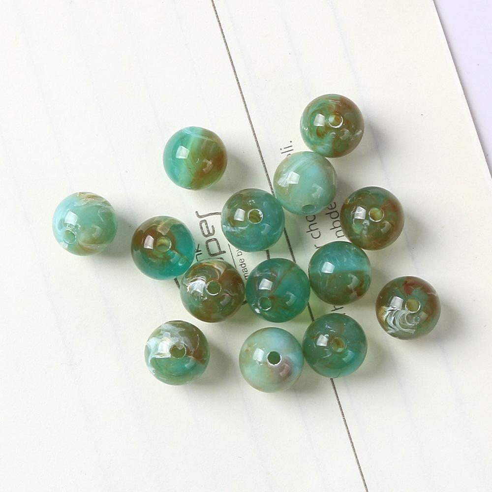6-12Mm Imitation Natural Stone Acrylic Round Beads Loose Beads Diy Bracelet Necklace Jade Beaded Bracelet Jewelry Accessories