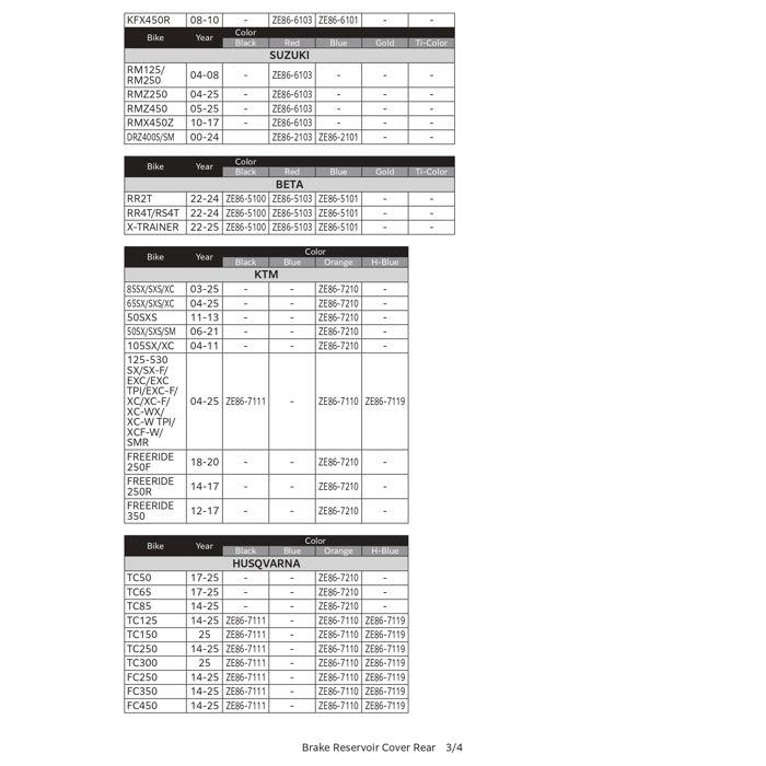 Rear Brake Reservoir Cap - Honda - Red