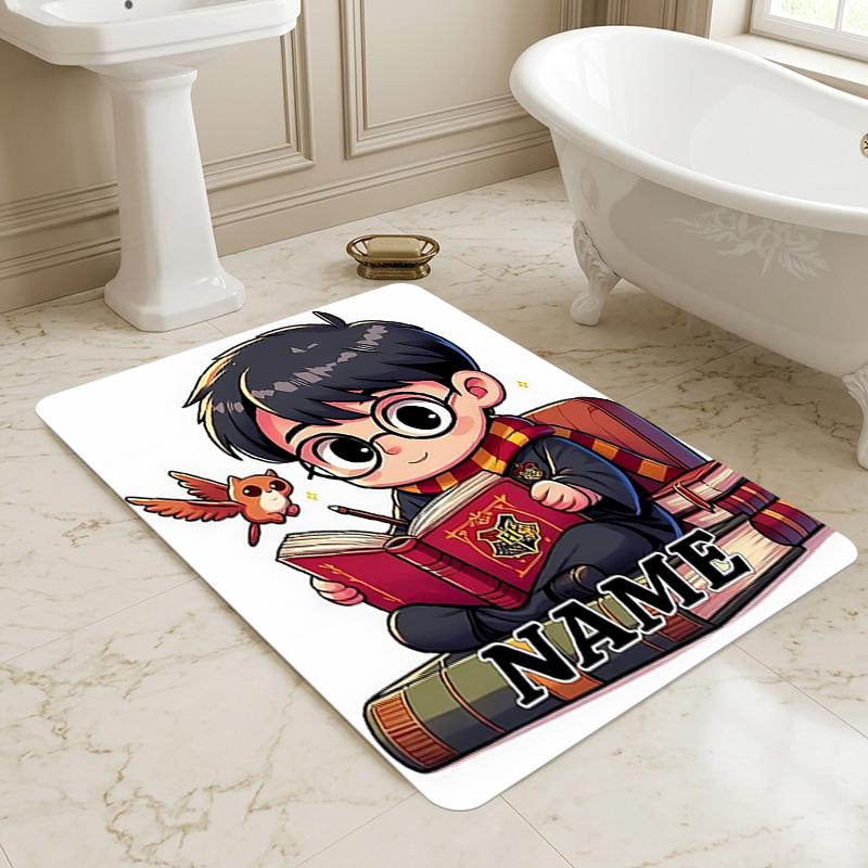 Custom Name Magical Journey Living Room Non-Slip Area Rug Soft Carpet for Bedroom Kids Playroom Sofa Office Home Decor Doormat