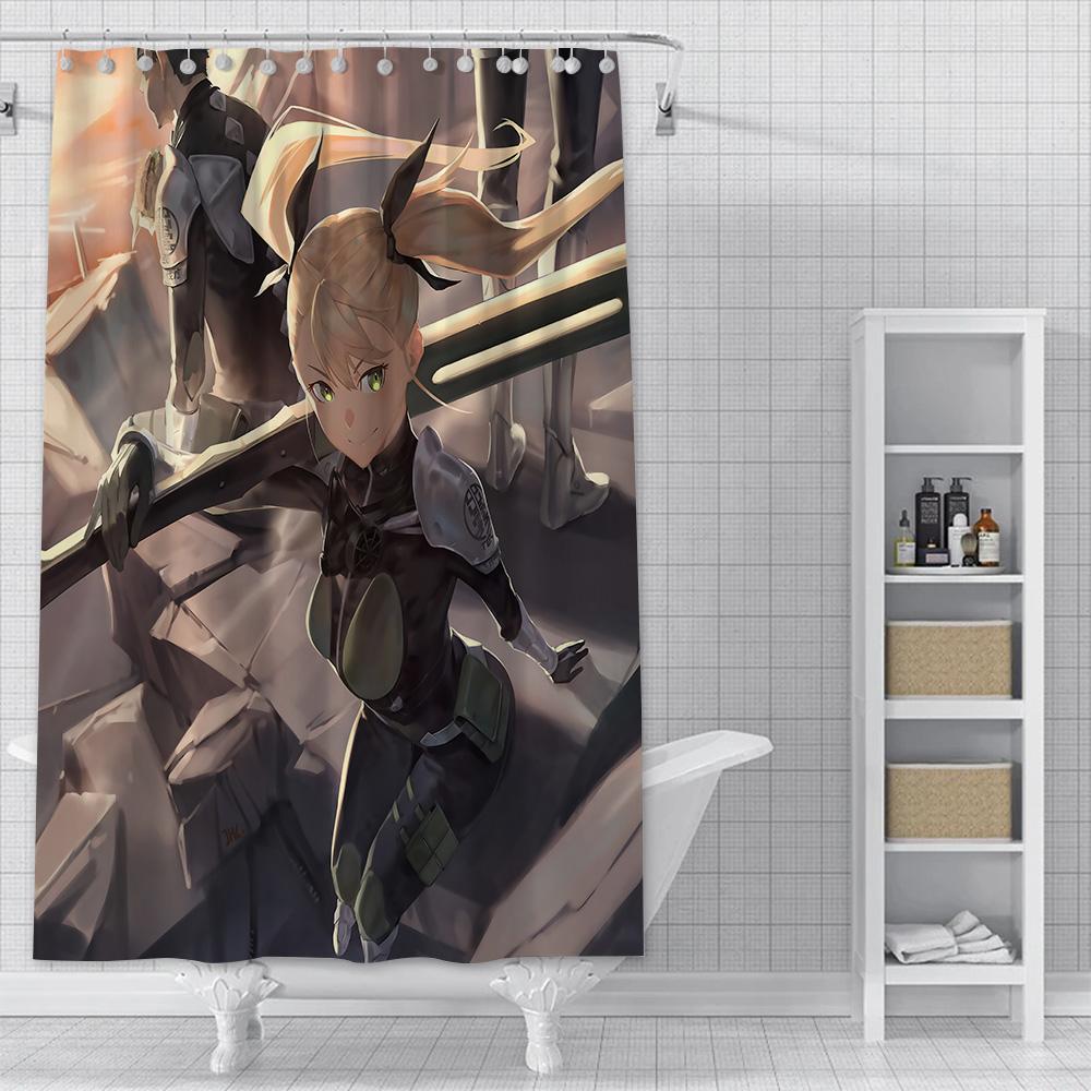 Japan Comics Kaiju No.8 Shower Curtain Waterproof Polyester Fabric Paint Bath Curtains Home Bathroom Decor Curtain Hook