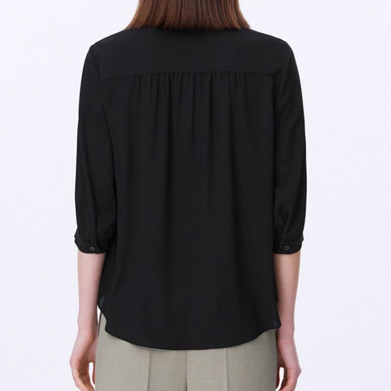 [She S miSS] Signature Tie Neck blouSe Swwblp22010 Bk