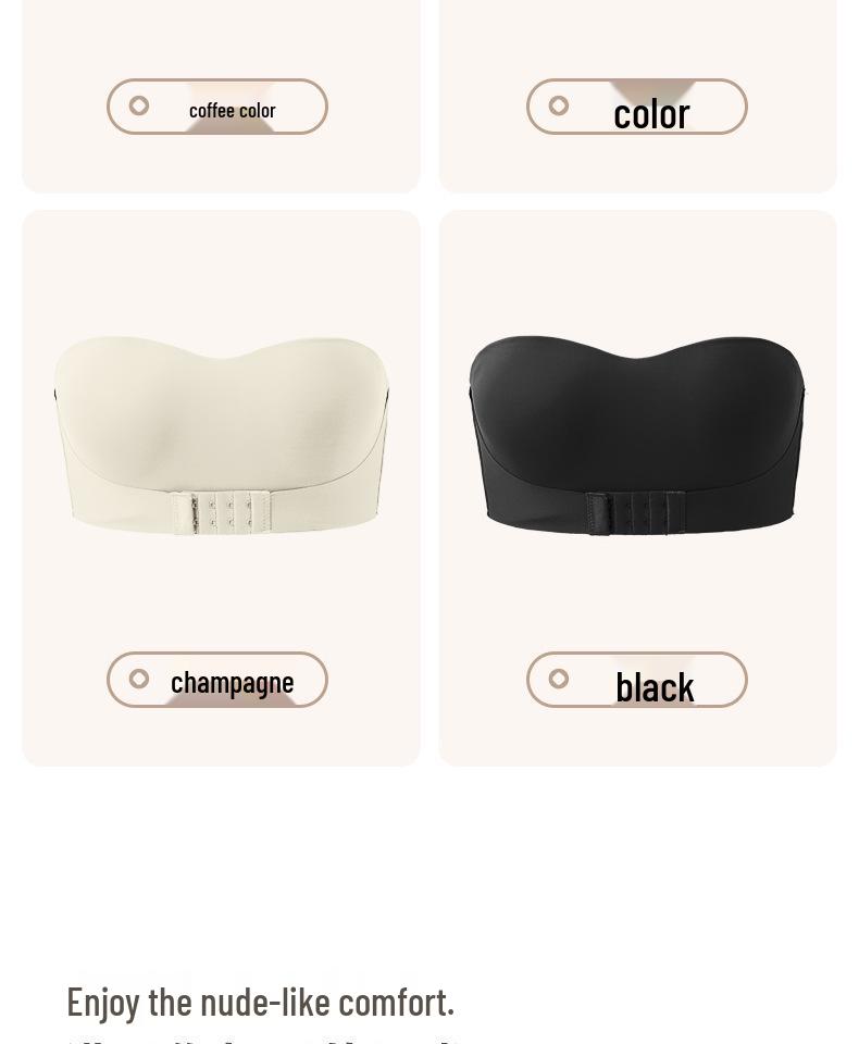 Strapless Front Buckle Bra: Thin, Non-Slip, Half-Cup Design for Small Busts – Seamless and Breathable Tube Top