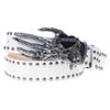 Gothic Style Adjustable Waist Belt With Edgy Skull Heart Motif Perfect For Streetwear And Concert Outfits
