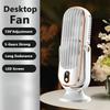 New Upgraded Dual Motor Portable Desk Fan Large Capacity Rechargeable Battery Fashion USB Cooling Fan Quiet Personal Fan for Off