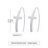 Women's Gold Stainless Steel Cross Earrings - Fashionable European and American Style (ED-513)