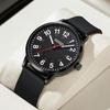 DIZIZID Analog Nurse Watch Waterproof Luminous Easy-to-Read Dial Silicone Strap Unisex Black
