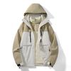 Jacket Men's Vintage Color Matching Windproof Waterproof Jacket Men's and Women's Outdoor Hooded Jacket