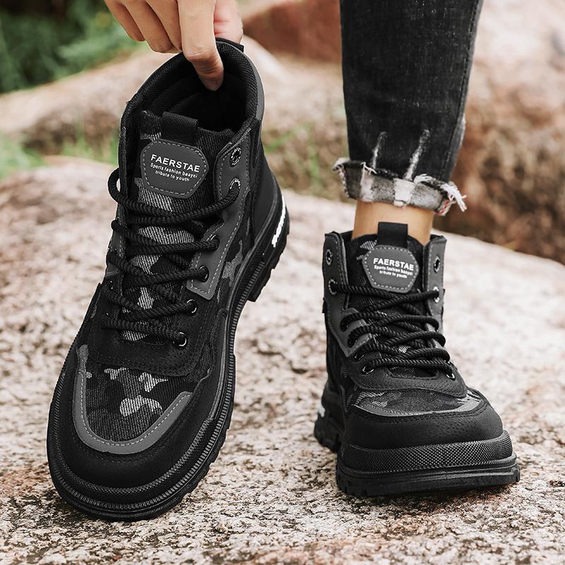 Golden Sapling 40-46 Big Size Outdoor Boots Men's Camouflages Climbing Hiking Shoes Patchwork Short Boot Man Footwear