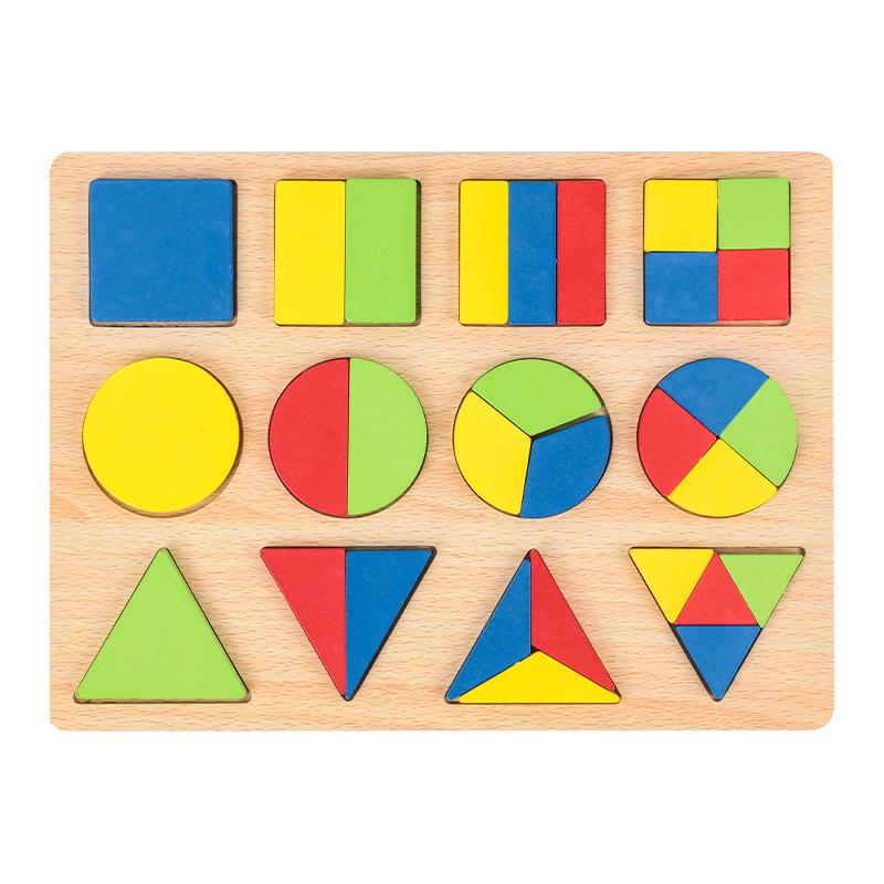 Montessori Wooden Geometric Shapes Sorting Puzzle for Early Education