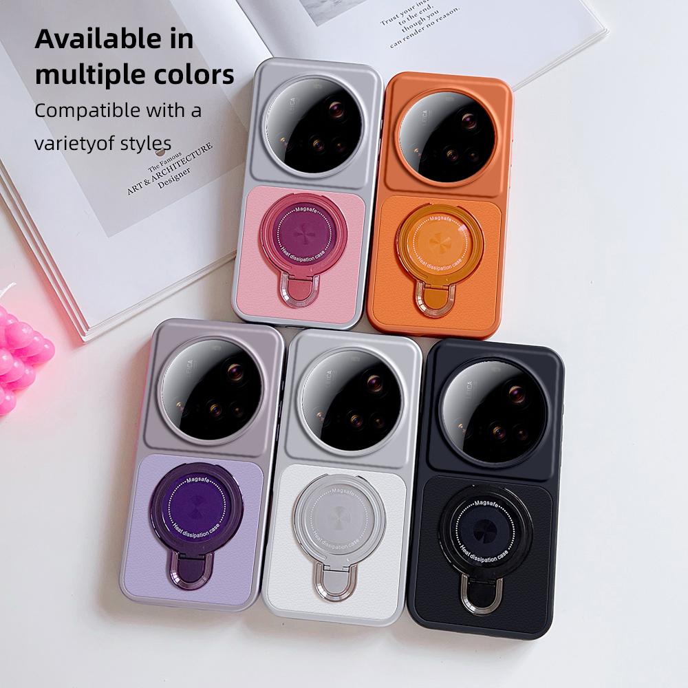 For Xiaomi 15 Ultra Case Xiaomi 15 Ultra Cover Xiaomi 15 Ultra leather Case Magnetic Bracket Magsafe Holder Stand Cover