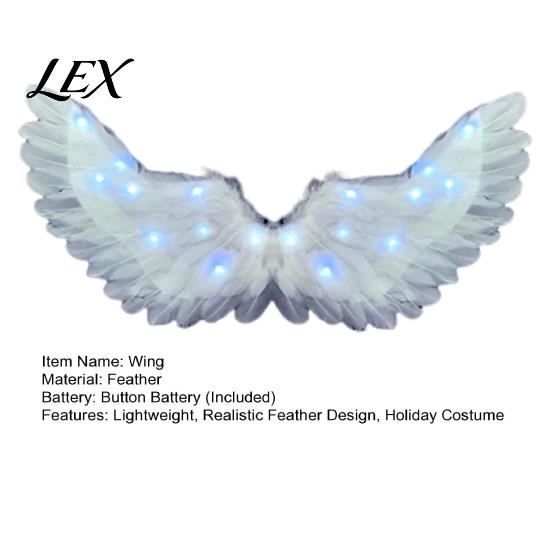Realistic Angel Wings for Photography LED Light Up Feather Costume Kids, Cupid Parties Glowing Fairy Wings, Halloween Cosplay Party Performance Props