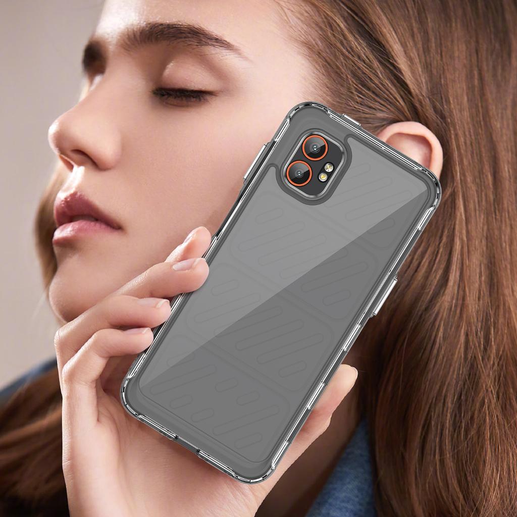 For Samsung Galaxy XCover7 Pro Case WANLONFENG MF Series TPU Acrylic Clear Phone Cover with Tempered Glass Film