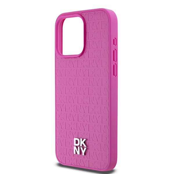Dkny Dkhmp15Xpshrpsp Iphone 15 Pro Max6.7 Różowy/Pink Twarde Etui Skóra Wzór Monogram Metalowe Logo Magsafe