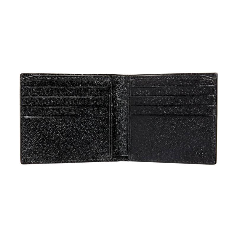 Gucci Double G interlocking double G logo leather card holder wallet men's black