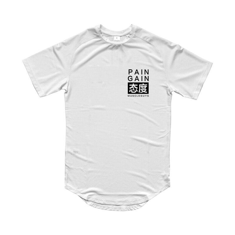 Muscleguys Fashion Casual Sports T-shirt Men's Summer Fitness Short-sleeved Mesh Breathable Street wear Slim Fit