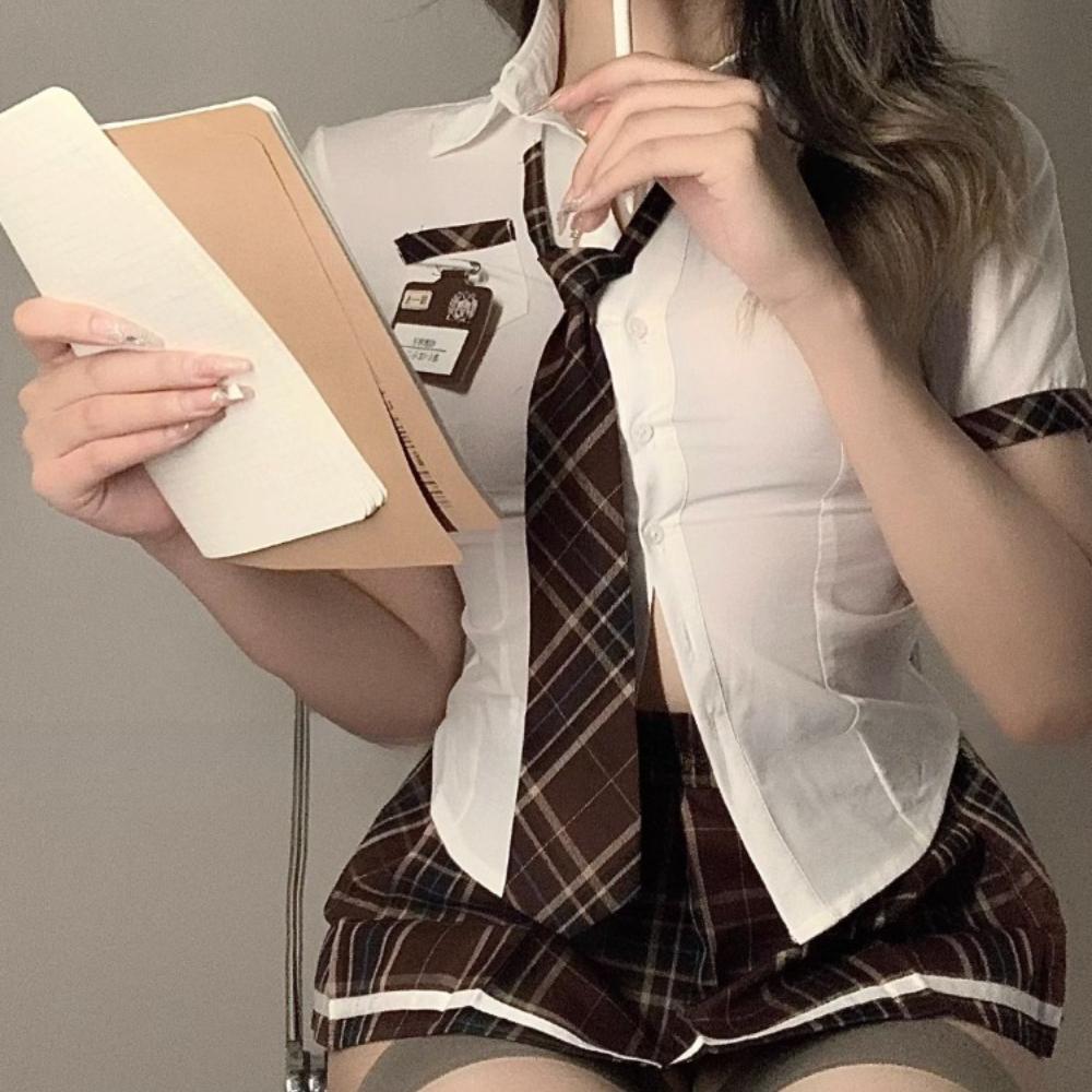 Costum fierbinte erotic de cameristă pentru joc de rol sexual, uniformă școlară pentru femei 18, exotic, pornografic, jocuri, rochie de asistentă medicală cu decolteu adânc în V, cosplay xxx, nopți sexy