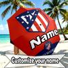 Custom Name Personalized Atletico Madrid Print Umbrella, Auto Open Close, 8‑Rib Sturdy Frame, Commute Camping Hiking Use, Birthday Gift