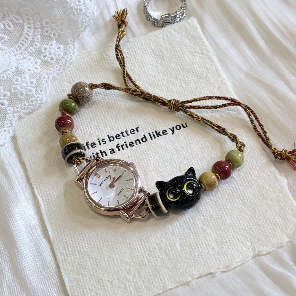 Orologio Bracciale Braccialetto Orologio Ragazza Studente Cartone Animato Perline Sandalo Piccolo Stile Etnico Nuovo Orologio Gioiello Cinese