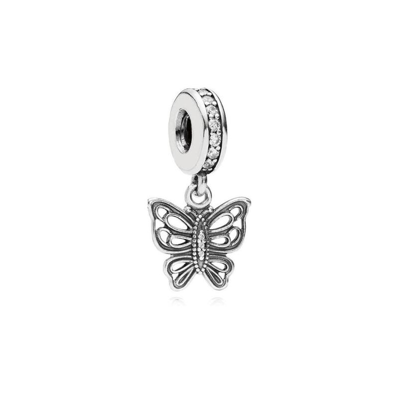 Pandora Butterfly Style 925 Silver Necklace/Pendant Women s Silver 791255C серебряный