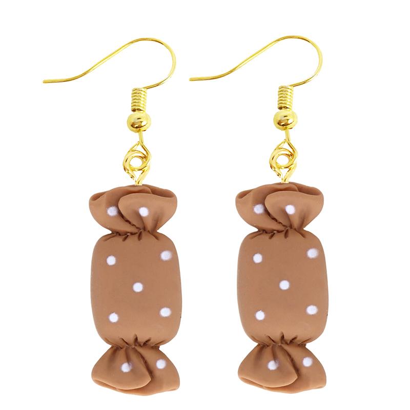 Women Earring Resin Drop Funny Custom Cute Girls Eardrop Kids Chocolate Strawberry Hamburger Dog Mushroom Broccoli Coffee