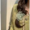 2pcs Elegant Bohemian Chic White Mesh Flower Hair Clips | Ruffled Petal Design, Sweet Floral Hair Accessories | for Women and Girls
