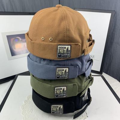 Erkekler Kadınlar Retro Kubbe Kavun Brimless Bere Kap Unisex Takke Denizci Pamuk Mekanik Trendy Renk Elastik Paneller Docker Şapka