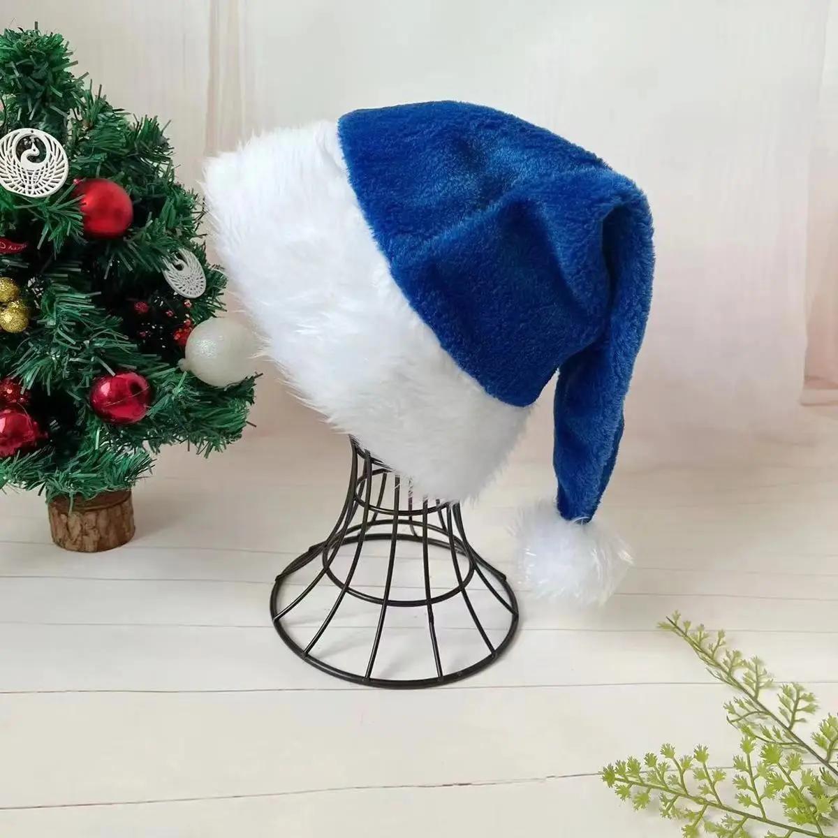 

Pink Plush Santa Hat Unisex Adult & Kid Christmas Accessory Red/Black Xmas Party Festive Holiday Decoration 2026 New Year 30x45cm