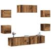 VidaXL 5-piece Wall-Mounted TV Unit Set Old Wood, TV Cabinet, Media Unit, TV Console, Hi-fi Unit, Center 3329207