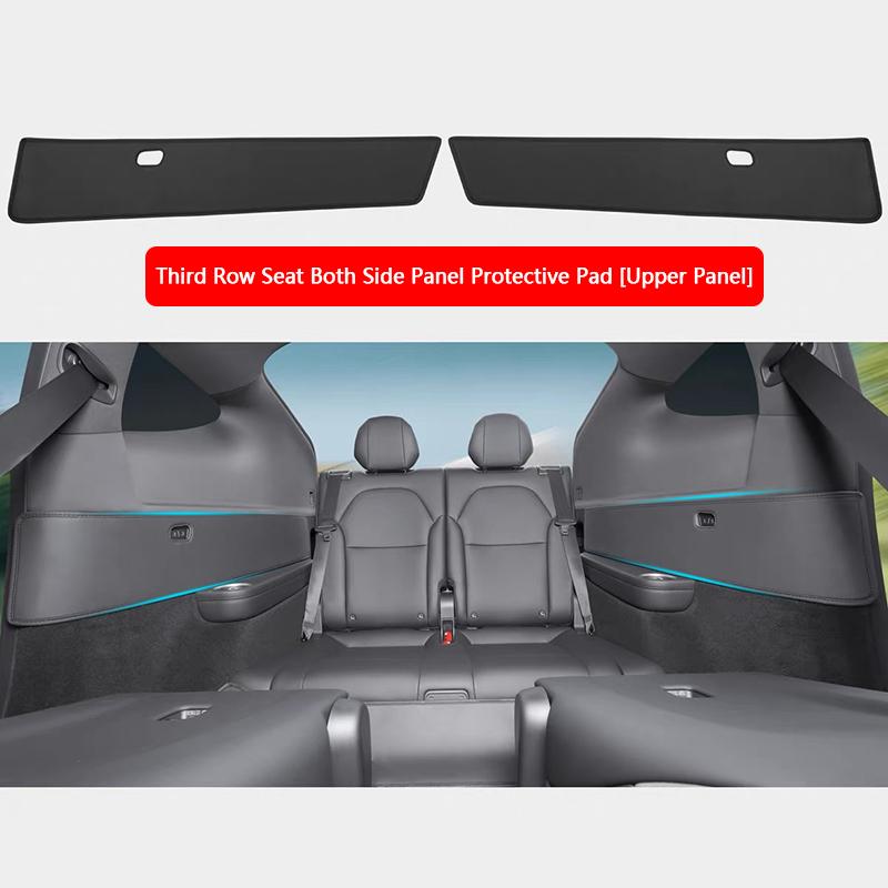For Tesla Model YL 6-Seater Third Row Seat Both Side Anti-Kick Pad Leather Rear Seat Anti-scratch Protective Pad Car Accessories